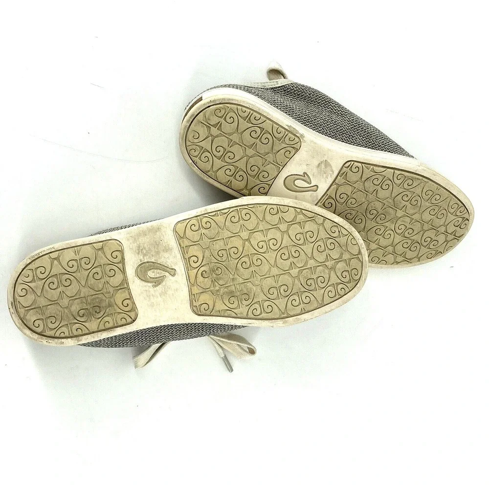 OluKai Pehuea Li Convertible Sneakers Women's 9‎ Grey Mesh Lace Up Comfort Shoes
